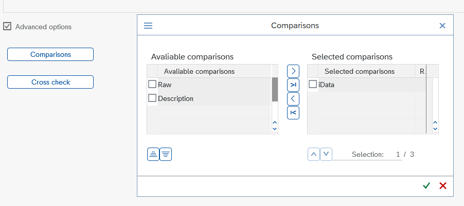 Choice of comparisons